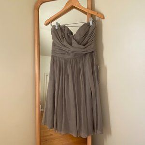 NWT J. Crew Graphite Arabelle Silk Chiffon Dress